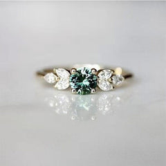 18K Green CZ Stacking Ring for Women