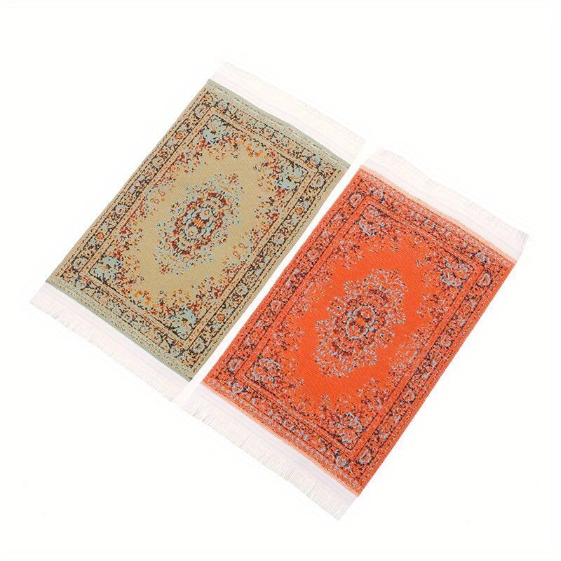 Vibrant Dollhouse Rug 1pc Compact Durable Textile for Decor