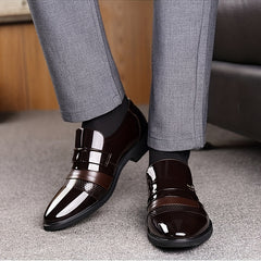 Men's Cap Toe Patent Dress Shoes