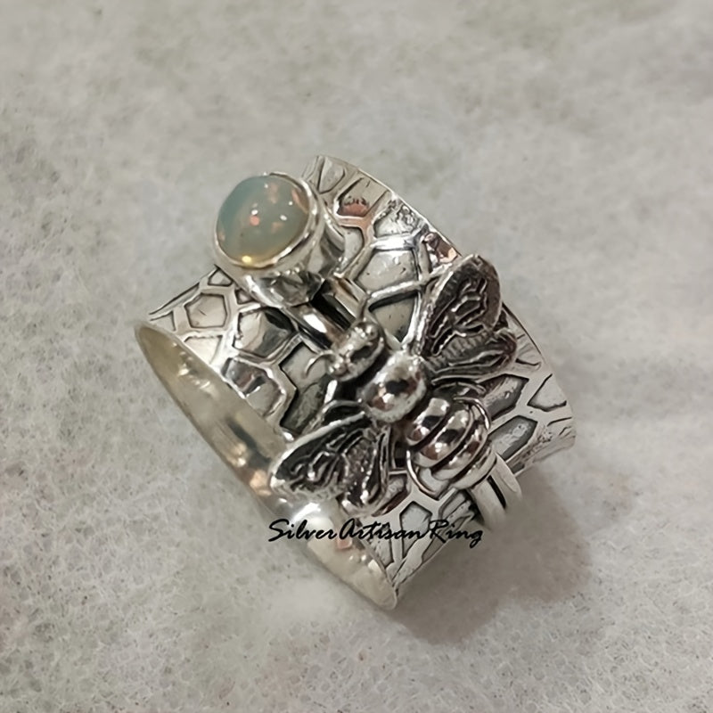 Vintage Style Bee Band Ring Boho Style Finger Ring
