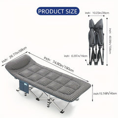 Outdoor Folding Bed Houndstooth Comfortable Office Nap Single Person