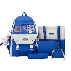 5pcs Bookbag Pocket Backpack Shoulder Bag for School