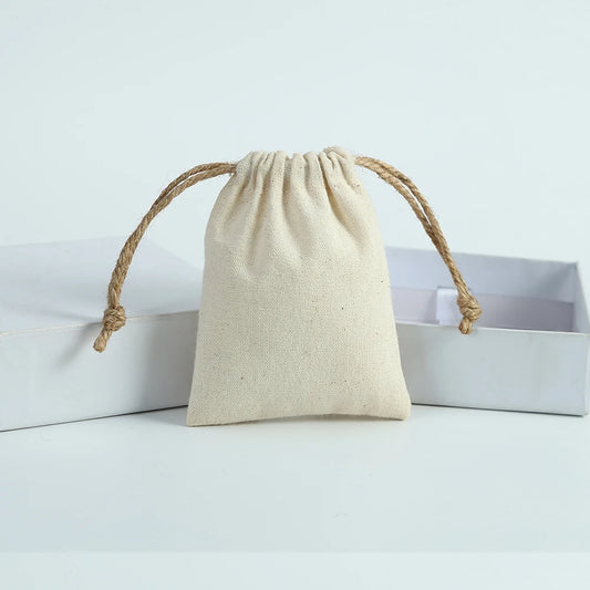 5pcs Cotton Jewelry Bags Necklace Earring Ring Pouch Wedding Party Gift Bag