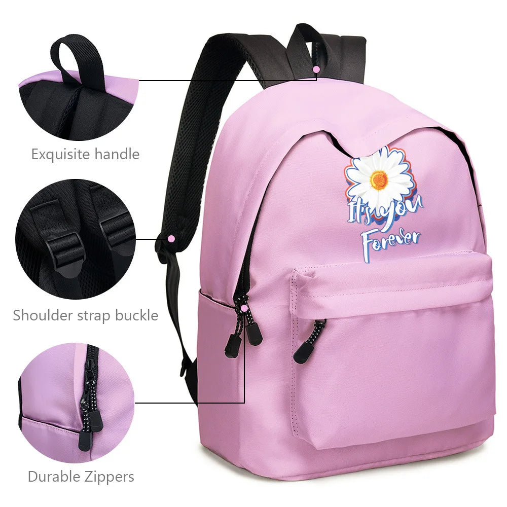 Floral Prints School Backpack Set for Girls, Kids Gift