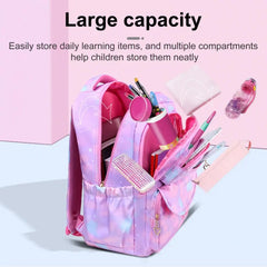 Girls Schoolbag Gradient Print Large Capacity School Backpack