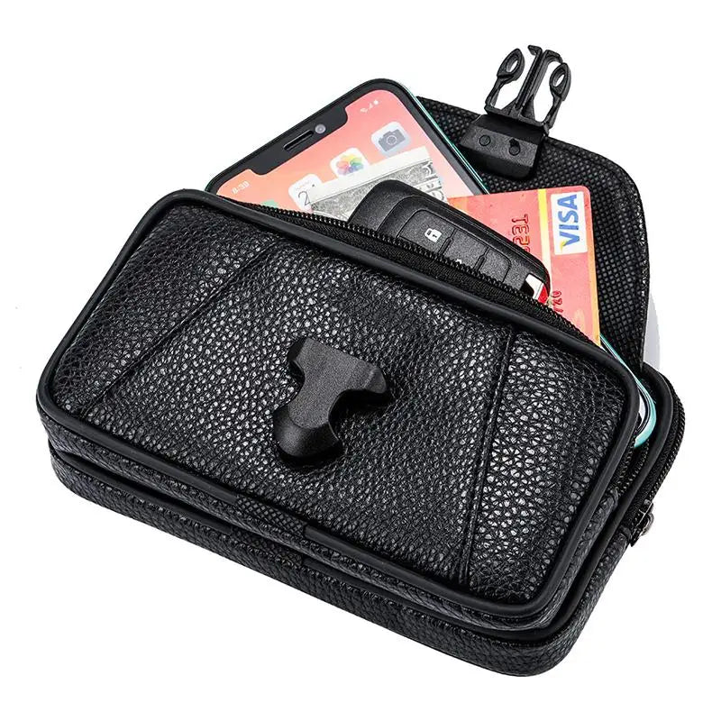6.8in Waist Packs Mobile Phone Bag Leather Outdoor Sport Phone Pouch