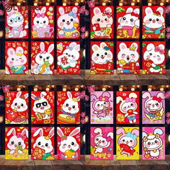 6 Pcs Chinese Rabbit Year Hongbao Mini Cartoon Red Envelopes