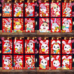 6 Pcs Chinese Rabbit Year Hongbao Mini Cartoon Red Envelopes