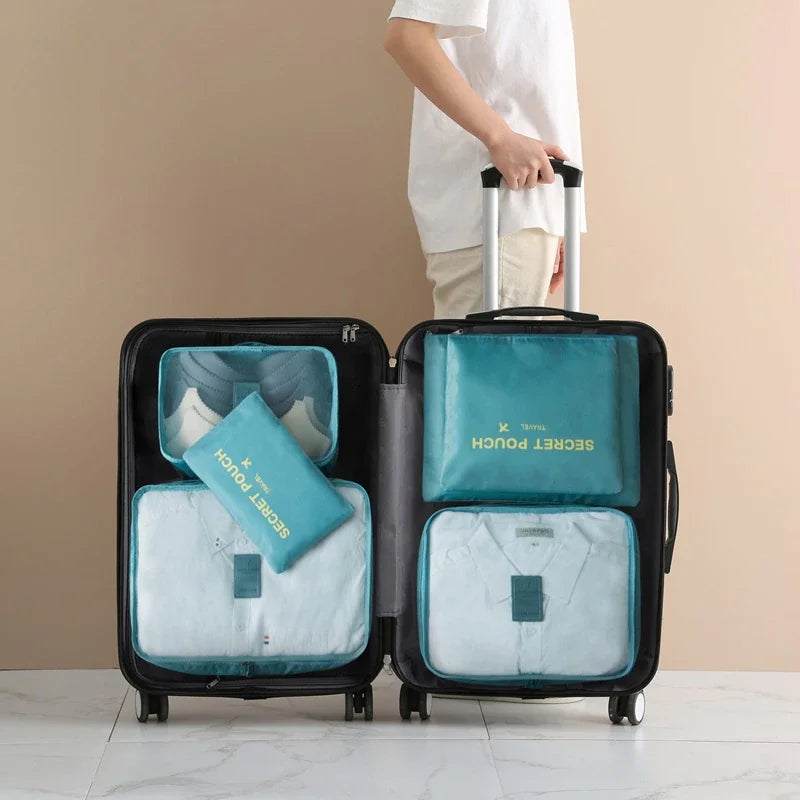 6-Piece Travel Organizer Storage Bags Set Zipper Clothing Pouch Carry Case