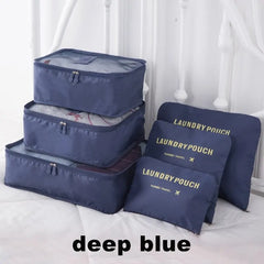6-Piece Travel Organizer Storage Bags Set Zipper Clothing Pouch Carry Case