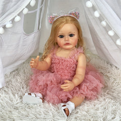 22" Full Vinyl Silicone Reborn Little Princess in Pink Dress