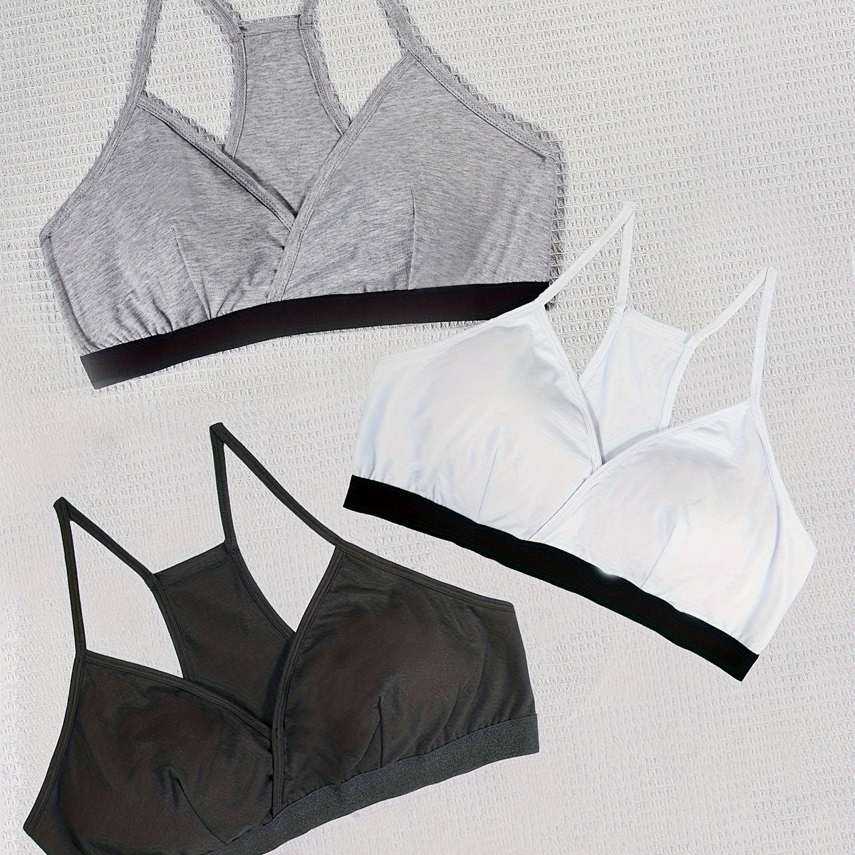 3 Pack Plus Size Sports Bras Set Seamless Racer Back Yoga Bras