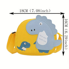 Cartoon Dinosaur Zipper Crossbody Bag for Girls