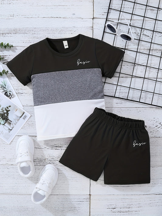 Boys Casual Outfit T-Shirt & Shorts Summer Clothes Set