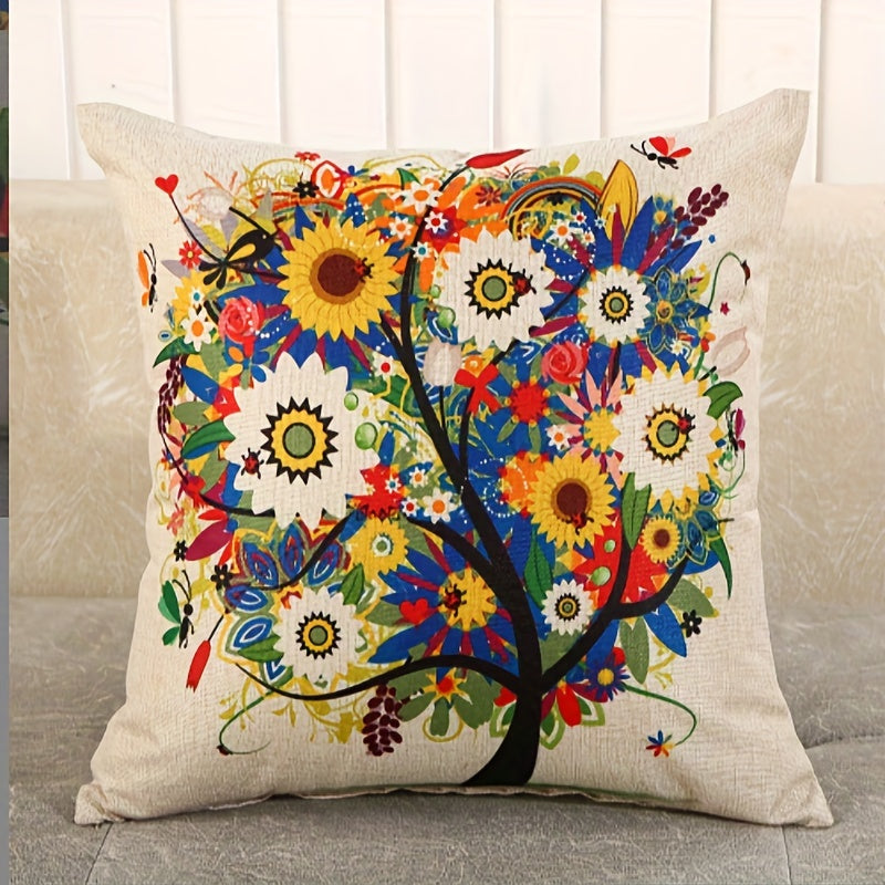 Linen Printed Cushion with Pillow Core