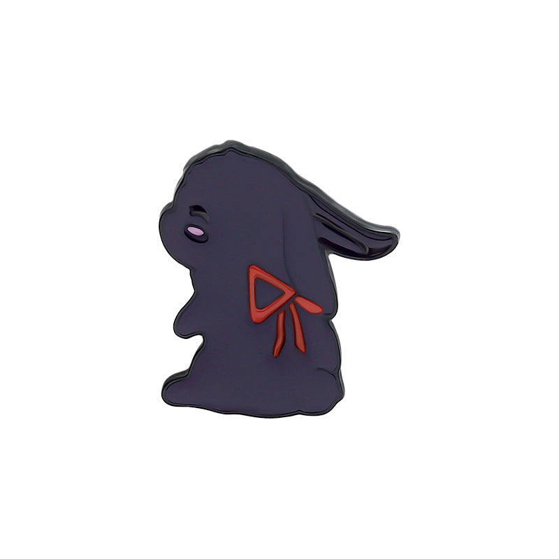 2pcs Cartoon And Rabbit Brooches Enamel Baking Varnish Rabbit Pin Collar