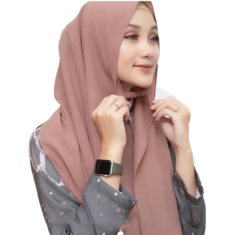 Solid Chiffon Hijab Scarf Women's Long Shawl Lightweight Hair Wrap