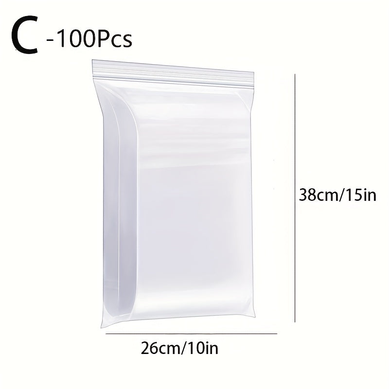 100pcs Clear Resealable Zip Lock Bags for Snacks Nuts Candy Food
