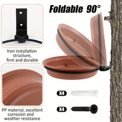 Outdoor Garden Bird Feeder Tray Tree Mounted Bird Bath Bowl for Wild Birds