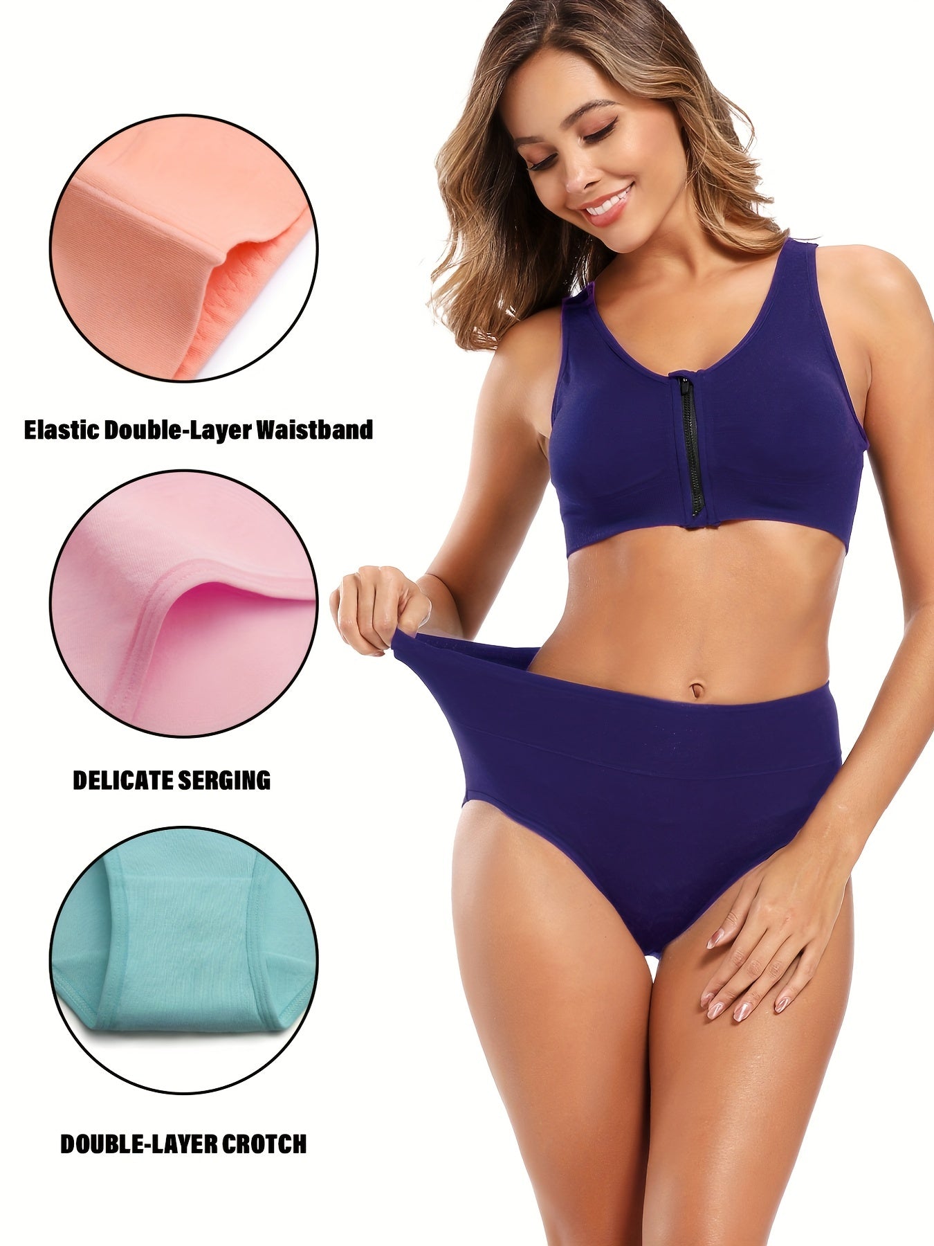 5 Seamless Solid Briefs Comfy Stretchy Intimates Panties Lingerie