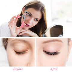 Long Lasting Eyelash Curlers Set with Built-In Comb and Eyebrow Brush