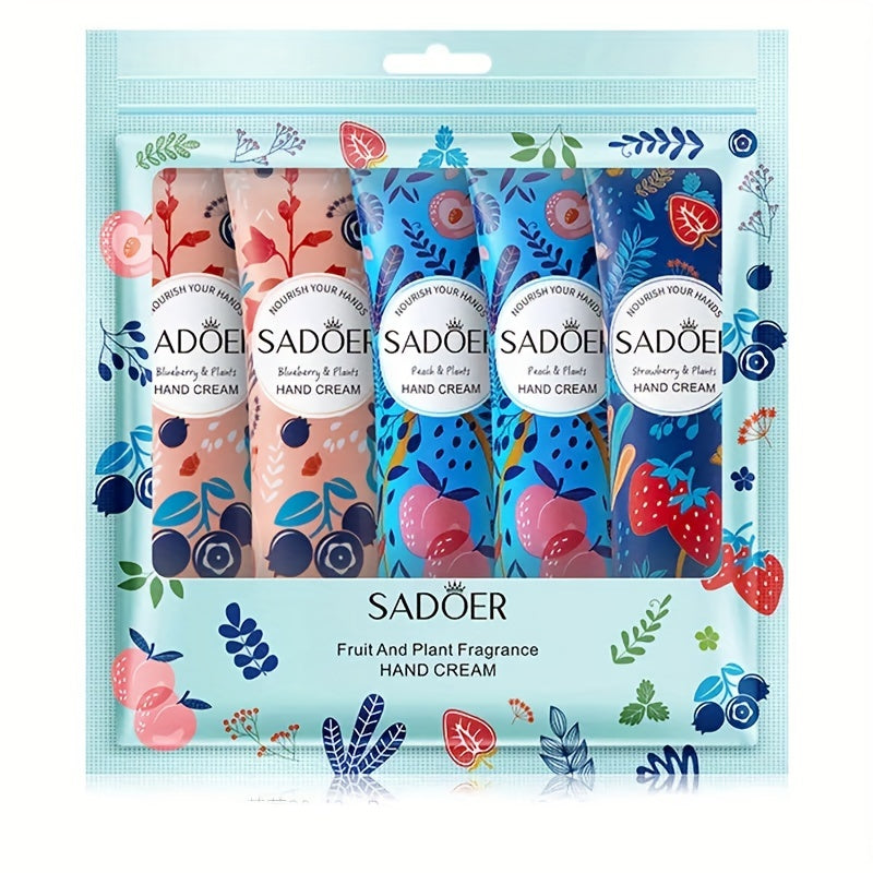 5 Pack Hand Cream Set Natural Plant Fragrance Moisturizing Travel Size