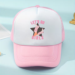 Kids Pink High Heels Mesh Baseball Cap Sunshade Trucker Hat