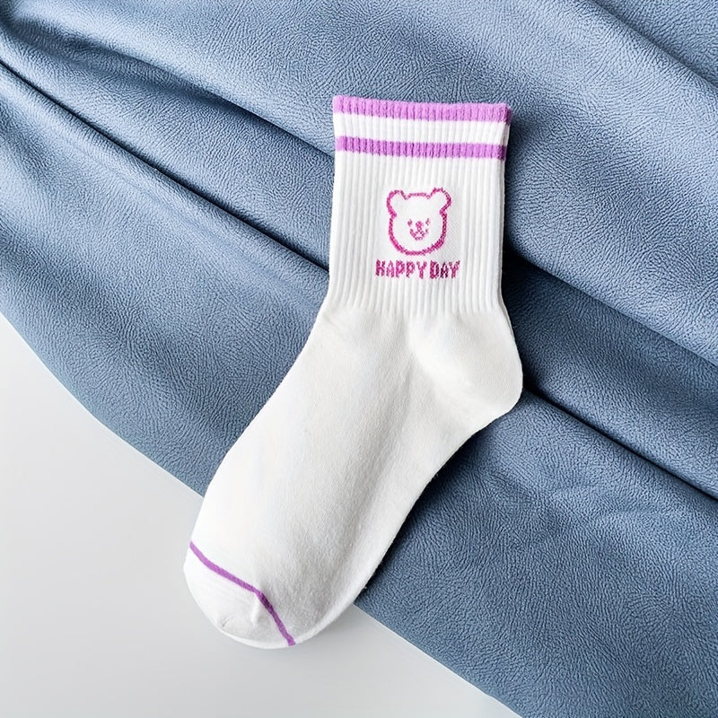 Cute Bear Print Socks for Women