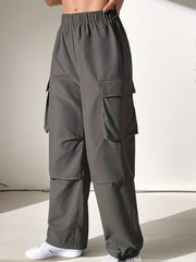  Y2k High Rise Cargo Trousers With Flap Pockets