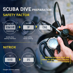 Pro Dive Computer Watch 50M NDL No Deco Time Altimeter Barometer Compass