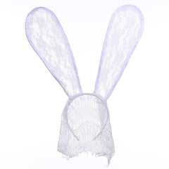 Halloween Lace Bunny Rabbit Ears Veil Mask Costume Party Roleplay