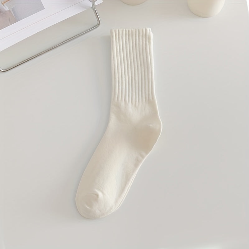 6 Pairs Solid Socks All-match Women's Stockings