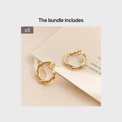Twist Alloy Circle Geometric Round Hoop Earrings Retro Party Jewelry