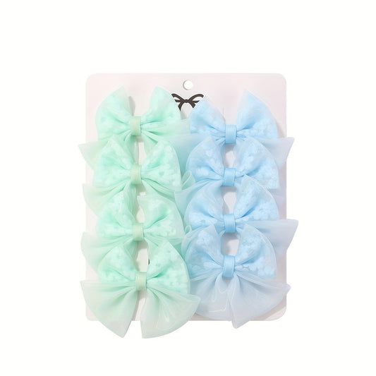 8pcs Baby Girls Bow Hair Clip Party Hair Accessories Sets