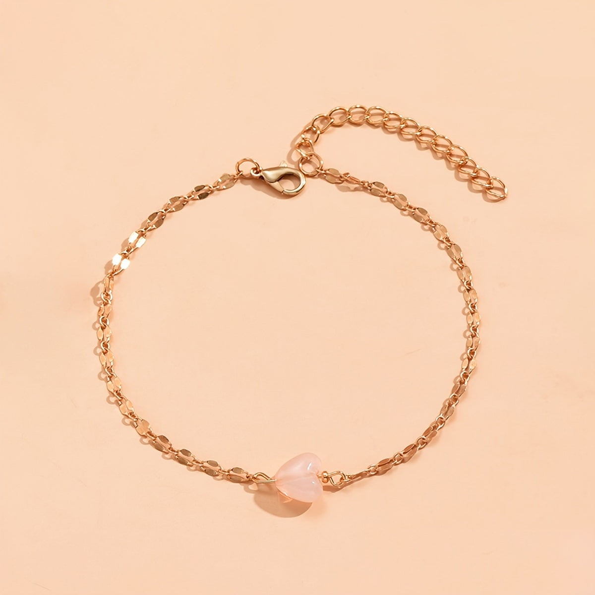3 Pcs Moon Pendant Anklet Set 14K Plated Zinc Alloy Bracelet