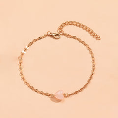 3 Pcs Moon Pendant Anklet Set 14K Plated Zinc Alloy Bracelet