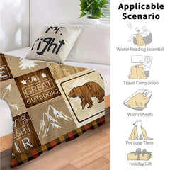 Christmas Elk Arrow Pattern Blanket Lightweight Warm Flannel Blanket