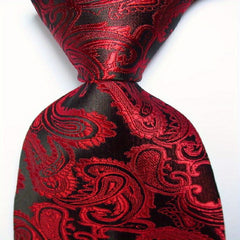 Paisley Tie Men's Set Pink Red Orange Woven