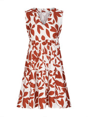  Casual Tank Dress Women's Plus Allover Print Mini Smock Dress