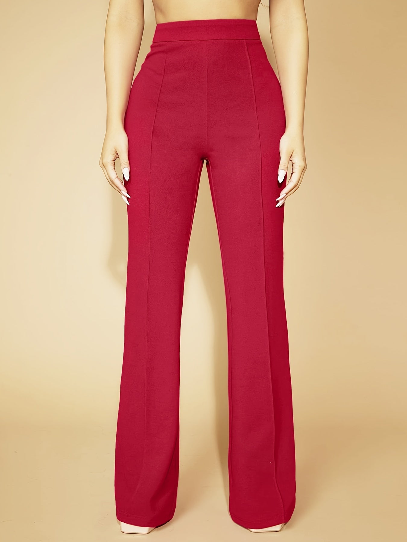  Ribbed High Rise Medium Stretch Trousers