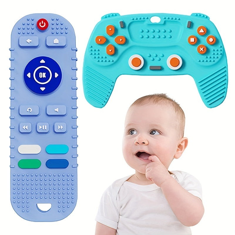 Silicone Teething Toy Remote Control Shape Teether Rodent Gum Pain Relief
