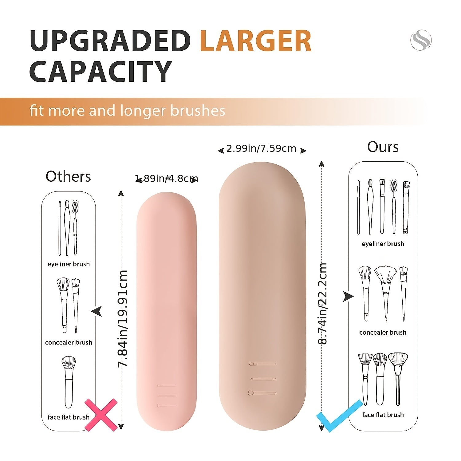 Silicone Makeup Brush Holder Zipper Travel Cosmetic Brushes Case