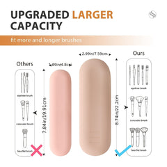 Silicone Makeup Brush Holder Zipper Travel Cosmetic Brushes Case
