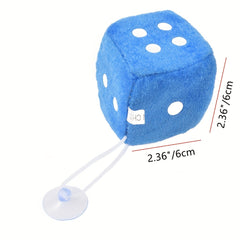 Plush Dice Car Hanger Stress Relief Squeeze Cube Fluffy Stuffed Car Decorat