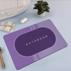 1pc Bathroom Mat Floor Mat Modern Rug Non Slip Absorbent Quick Dry Grey