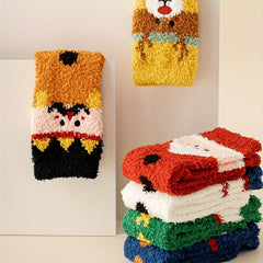 Cartoon Print Socks & Fuzzy Warm Stockings