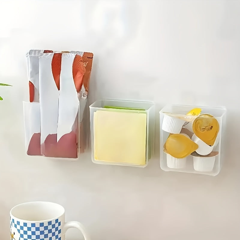 Adhesive Wall Storage Box Small Clear Organizer