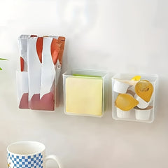 Adhesive Wall Storage Box Small Clear Organizer