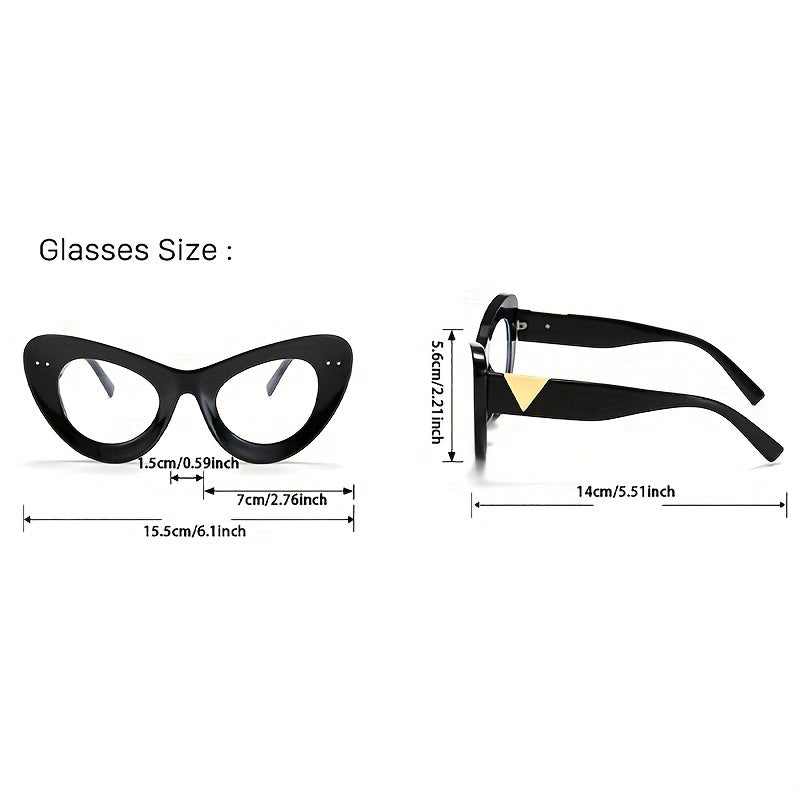 Retro Cat Eye Clear Lens Glasses Anti Light Glasses