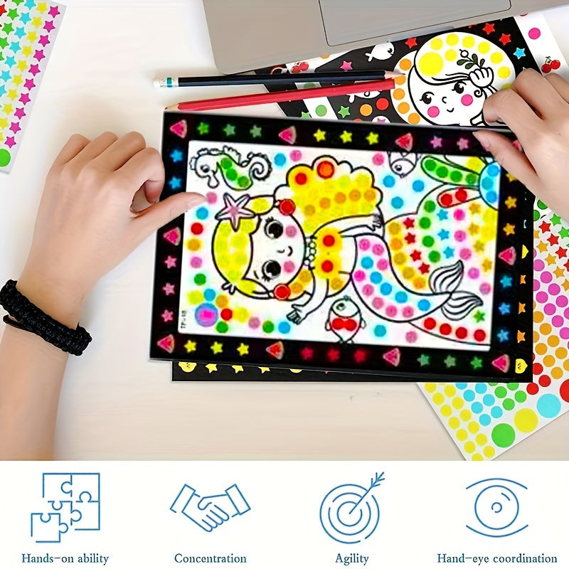 24pcs Fun Puzzle Dot Stickers Set for Children's Art & Craft Kit